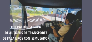 Operación segura de autobús de transporte de pasajeros con simulador